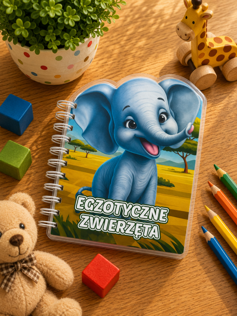 zwierzęta egzotyczne dla dzieci książeczka sensoryczna