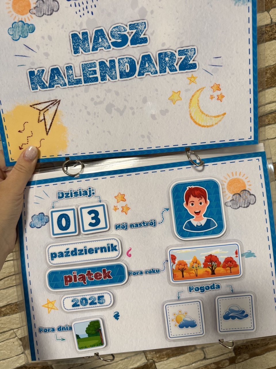 Kalendarz Sensoryczny dla Dzieci - Nauka Dat, Pogody i Emocji - obrazek 2