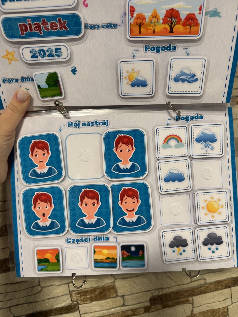 Kalendarz Sensoryczny dla Dzieci - Nauka Dat, Pogody i Emocji - obrazek 3