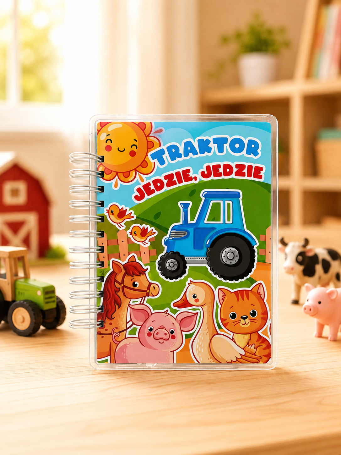 Książeczka sensoryczna zwierzęta na farmie Traktor jedzie, jedzie